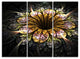 "Dark Golden Fractal Flower Digital" Metal Wall Art, 3 Panels, 36"x28"