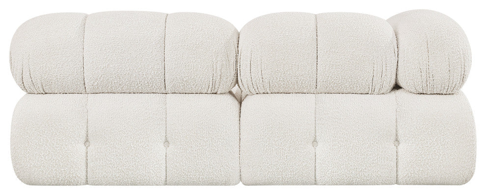Ames Boucle Fabric Modular Sofa, Cream, 2-Piece: 2 Corner Chair
