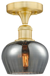 Innovations Lighting Fenton 1-Light 7" Semi-Flush, Gold/PSM, 616-1F-SG-G93