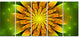 Bright Yellow Fractal Flower on Green, Floral Canvas Print, 60"x28", 5 Panels