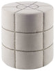 Cream Ottoman With Metal Detailing