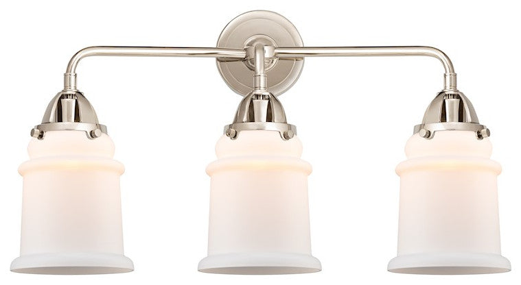 288-3W-PN-G181-LED Canton 3 Light 24" Bath Vanity Light, Polished Nickel