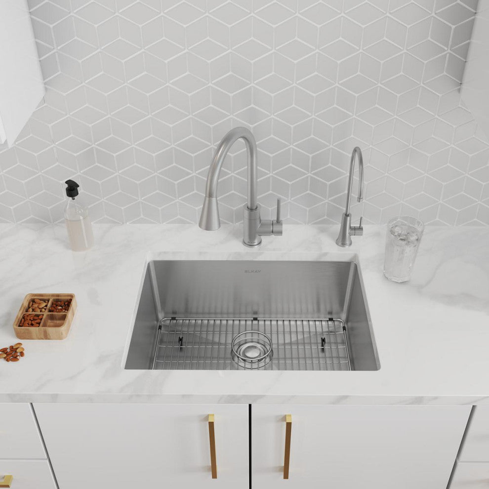 Stainless Steel 25 x 22 x 9 Single Dual Mount Sink, Filtered Beverage Faucet Kit