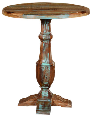 Trinidad 36" Round Reclaimed Solid Wood Pub Table in Multi-Color