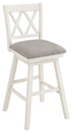 Home 2 Office Brookline 29" Swivel Solid Wood Barstool in Cream/White/Gray