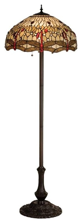 Meyda lighting 17473 63"H Tiffany Hanginghead Dragonfly Floor Lamp
