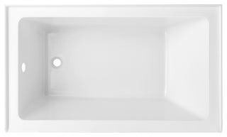 Vanity Art Alcove Soaking Acrylic Bathtub, White/Brushed Nickel, 54"x32", Left