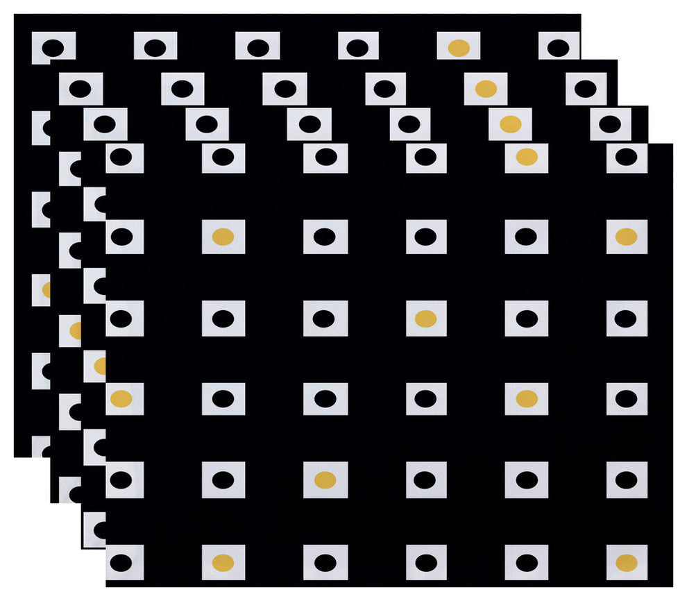 Hip To Be Square Geometric Print Placement, Bewitching, Set of 4