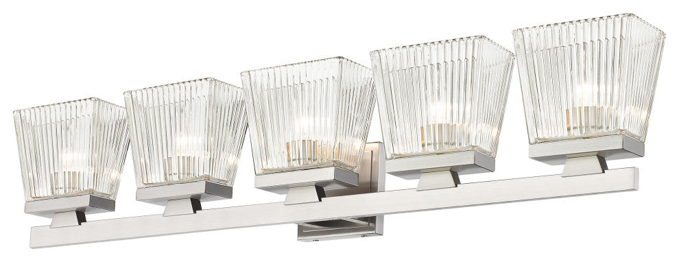 Zlite 1936-5V-BN 5-Light Vanity, Clear