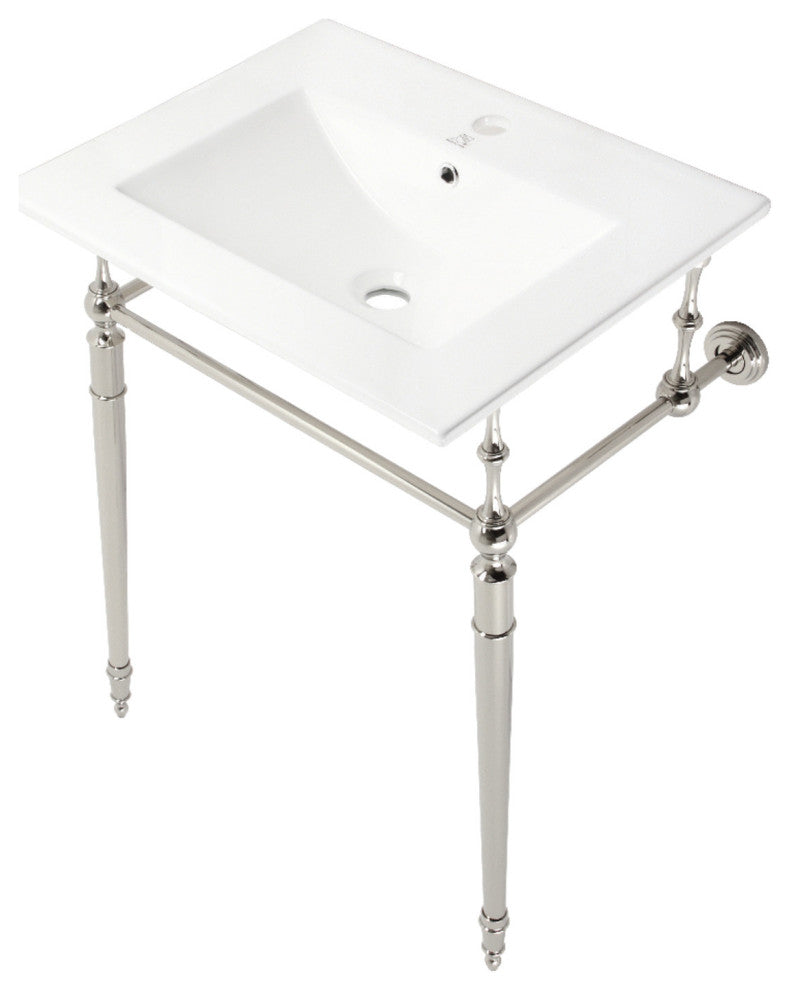 Fauceture KVPB24187W1PN 24" Console Sink, Legs, Single Hole