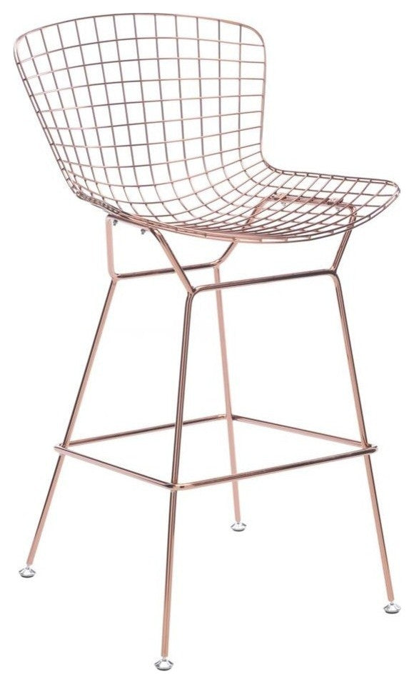 Wire Bar Chair, Rose Gold, Set of 2
