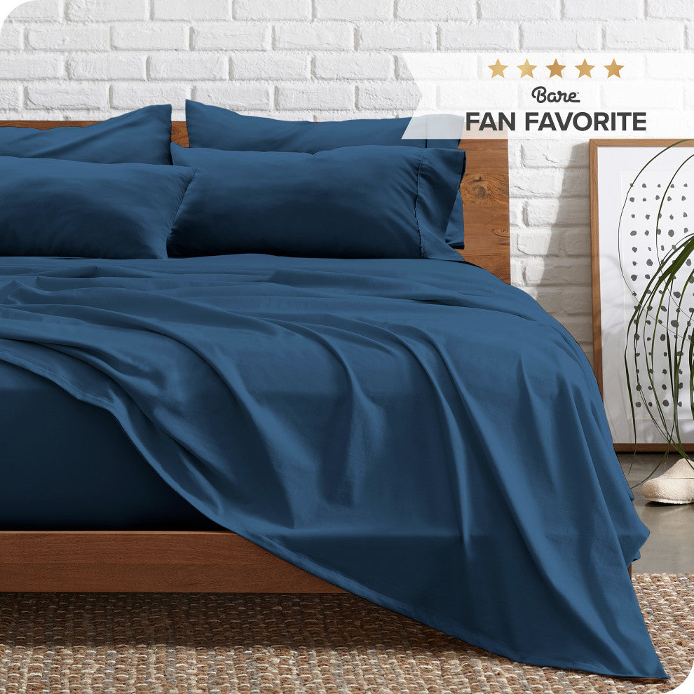 Bare Home 6-Piece Microfiber Sheet Set, Dark Blue, Full