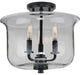 Winslett Collection Black 3-Light Semi-Flush Convertible