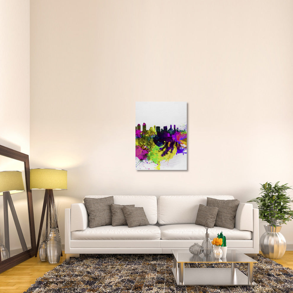 "San Diego Watercolor Skyline" Fine Art Print