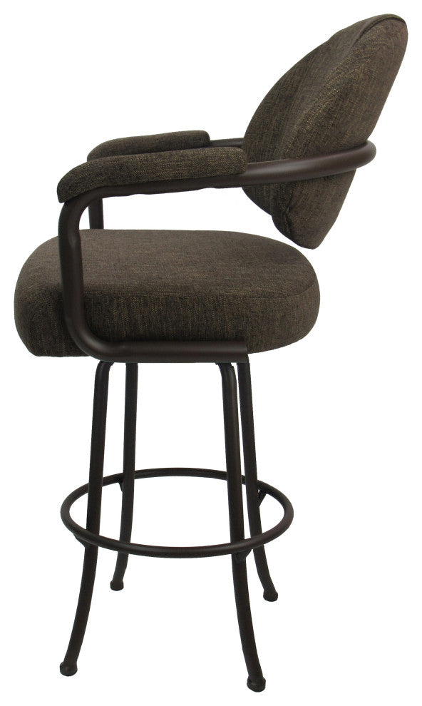 Swivel Counter Metal Pub Set - M-70 Stools 26" or 30", Sanora Brown - Brown, 26", Crackle Glass