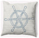 18x18" Large Ship Wheel Nautical Decorative Indoor Pillow, Dusty Smoke