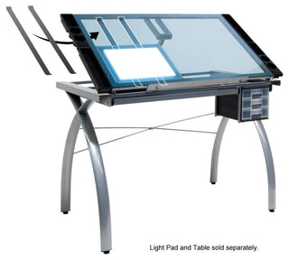 Light Pad Support Bars, Set of 2, Silver