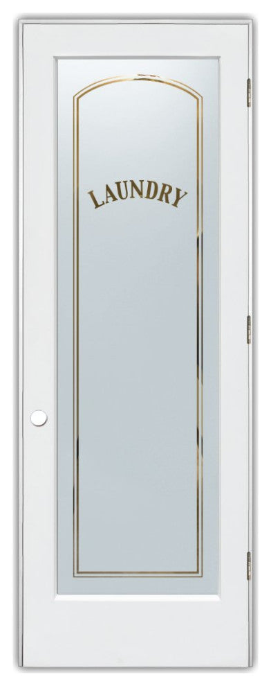 Laundry Door - Classic Arched Capitals - Primed - 30" x 80" - Knob on Left -...