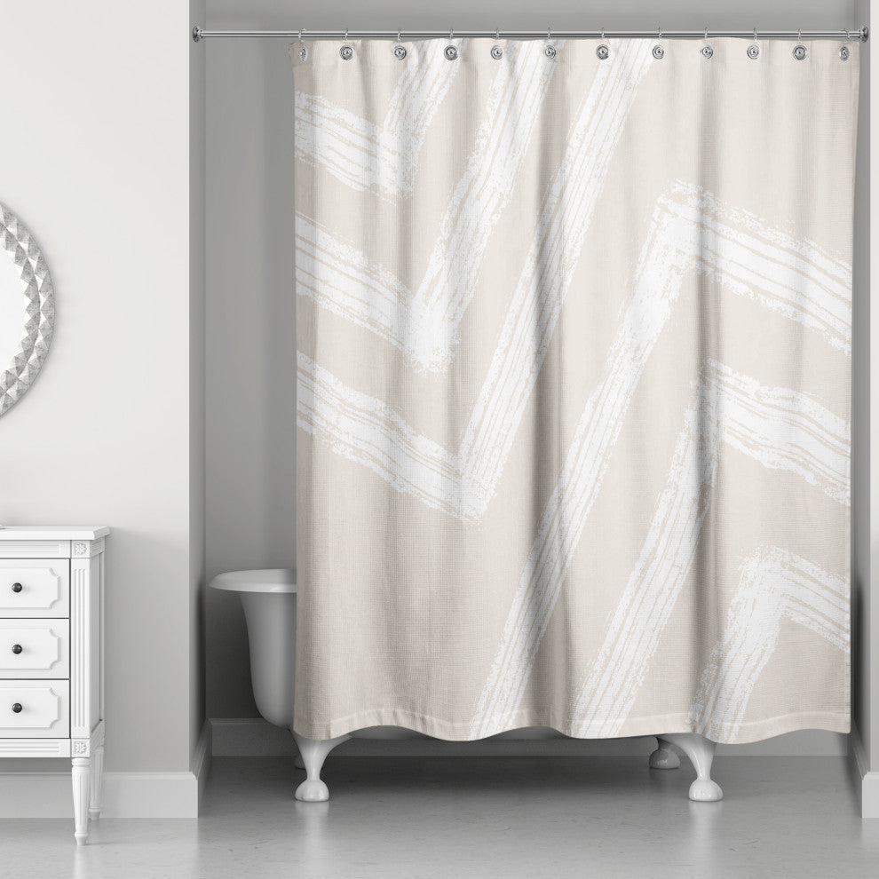 Neutral Zags 71x74 Shower Curtain