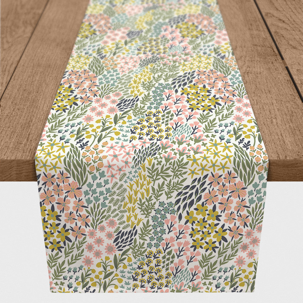 Funky Floral 16x72 Cotton Twill Runner