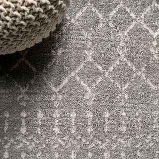Moroccan HYPE Boho Vintage Diamond Runner Rug, Gray/Ivory, 4 X 6