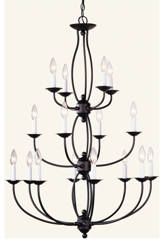 Livex 4160-07 16 Light Bronze Chandelier, Bronze