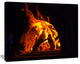 Wood Stove with Fire and Blaze, Abstract Wall Art Canvas, 60"x28"