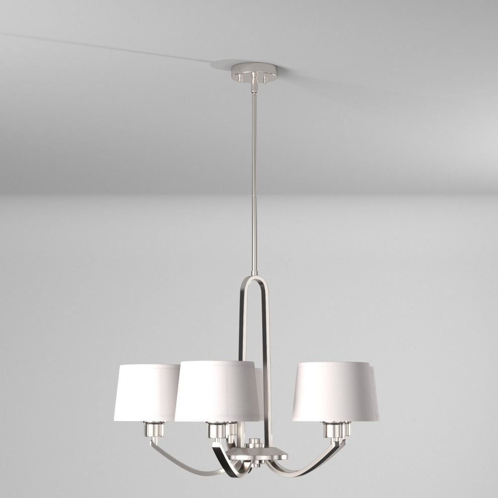 Studio 5-Light Chandelier, Satin Platinum