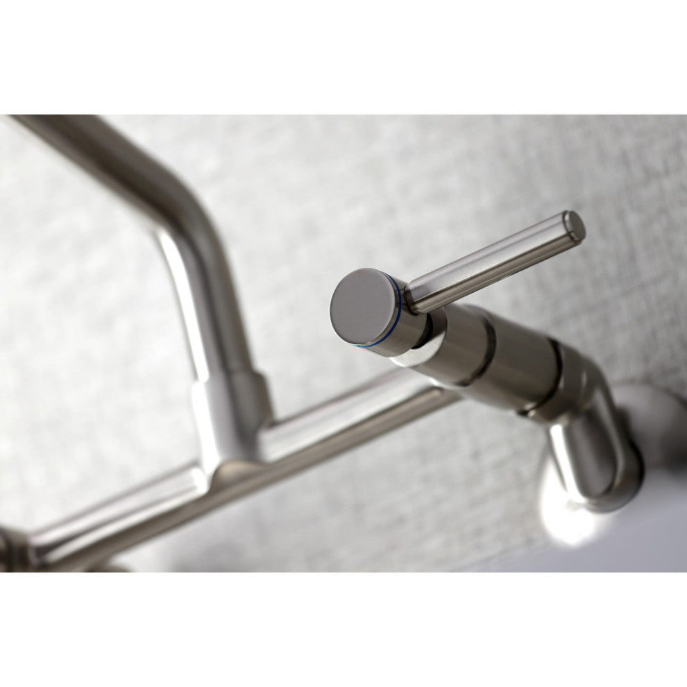 KS823SN Concord Two-Handle Wall-Mount Kitchen Faucet, Brushed Nickel