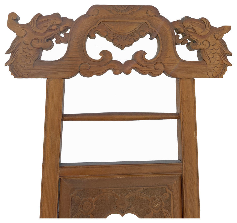 Chinese Oriental Wood Carving Cloth Rack Panel Wash Basin Stand Hcs6047