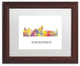 'Albuquerque Nm Skyline Wb-1' Matted Framed Art, Wood Frame, White Matte, 14x11
