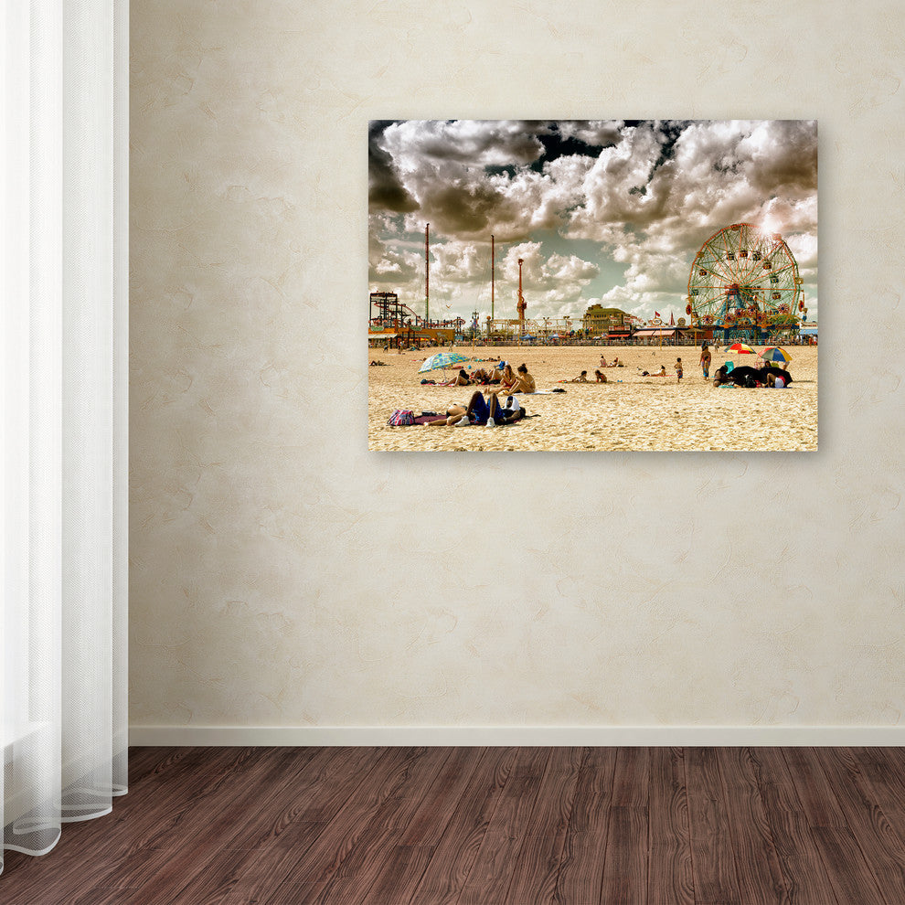 Philippe Hugonnard 'Coney Island Beach' Canvas Art, 47x35