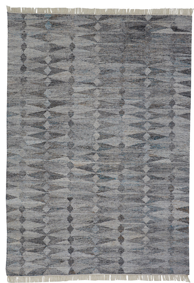 Weave & Wander Elstow Eco-Friendly Moroccan Diamond Rug, Gray, 9'6"x13'6"