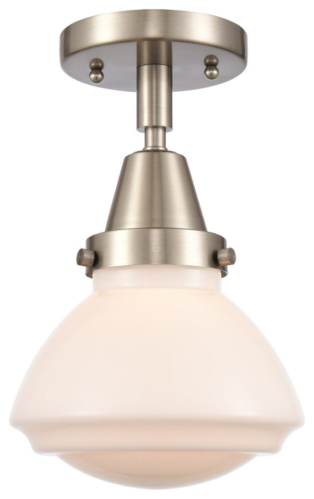Innovations 447-1C-SN-G321 Olean 1 Light Flush Mount, Brushed Satin Nickel