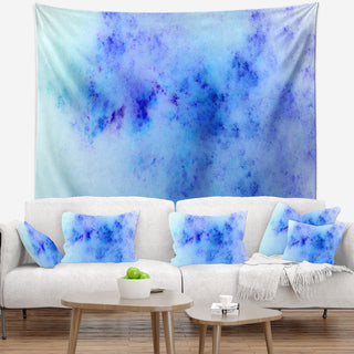 Light Blue Starry Fractal Sky Abstract Wall Tapestry, 39"x32"