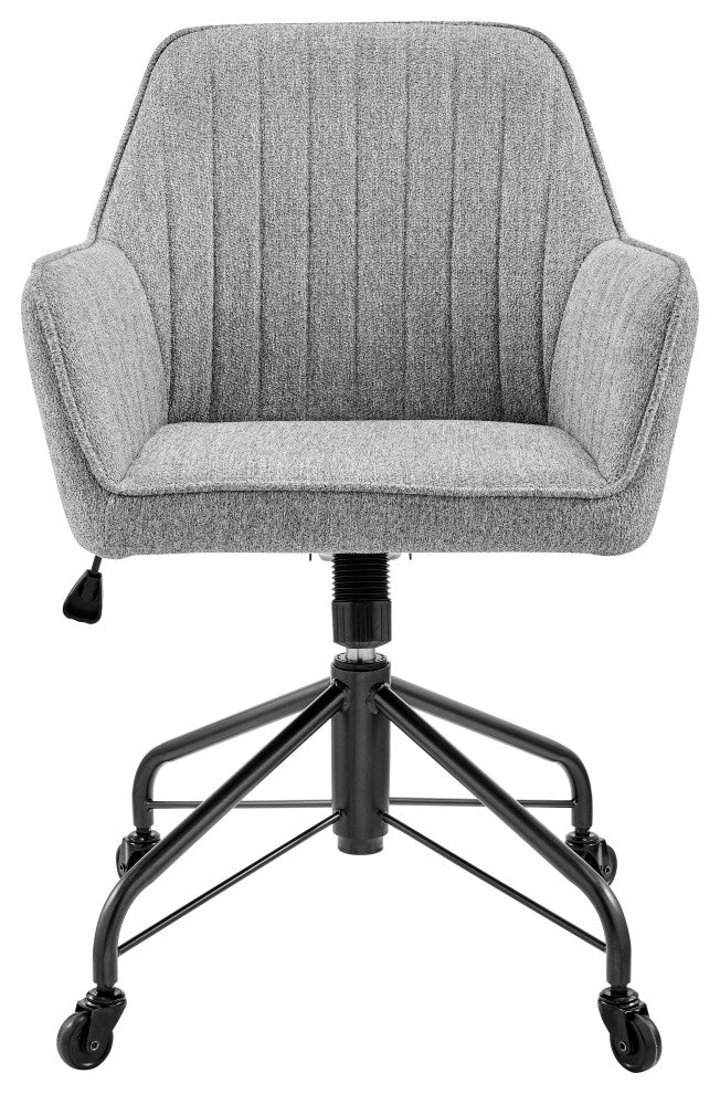 Thompson Fabric Swivel Office Arm Chair, Strata Gray