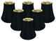 Royal Designs True Bell Basic Lamp Shade, Flame Clip Fitter, Black, Set of 6