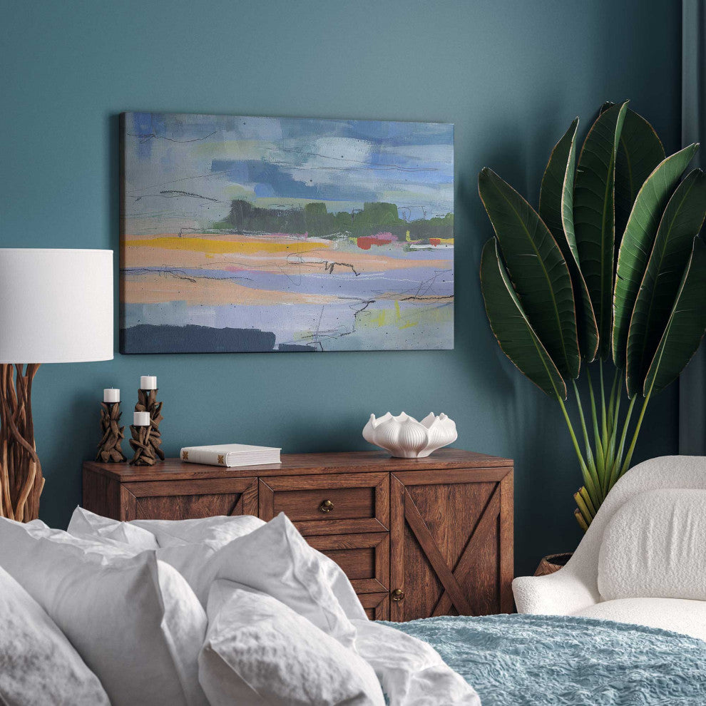 "Twilight's First Glow" - Abstract Dusk Canvas Art