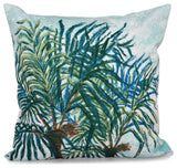 Palms, Floral Print Pillow, Aqua, 26"x26"