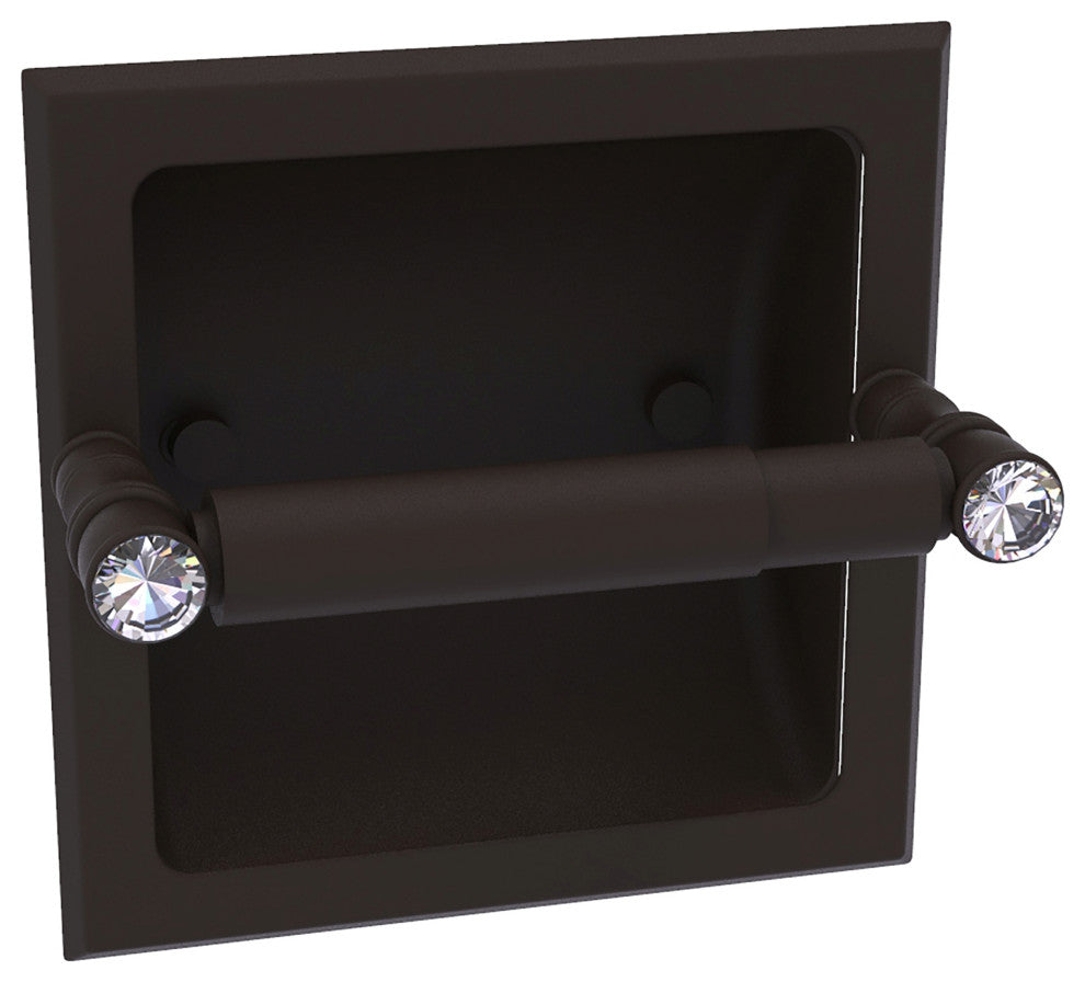 Carolina Crystal Recessed Toilet Paper Holder, Oil Rubbed Bronze