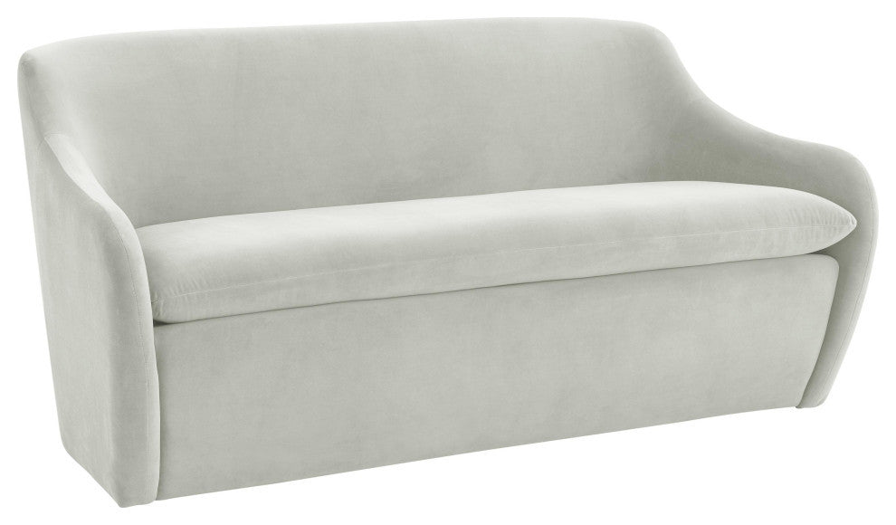 Cellia Light Gray Velvet Loveseat