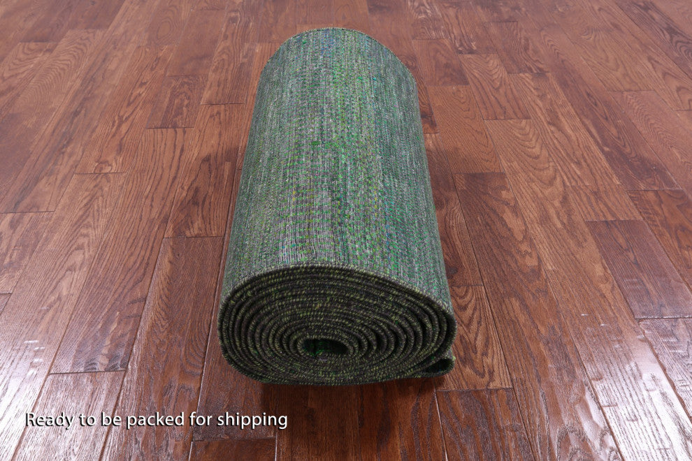 Runner Wool and Silk Super Savannah Gabbeh Hand-Knotted Rug 2' 5" X 27' 8" Q8992