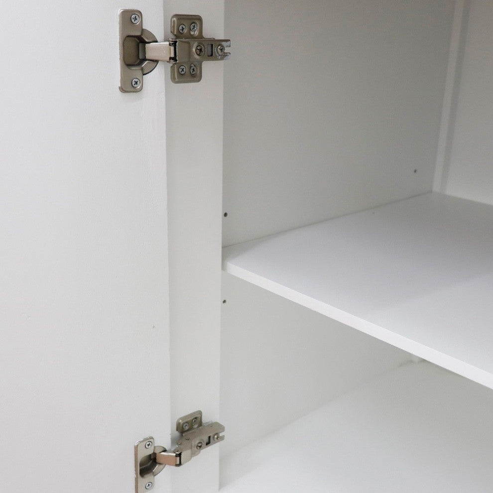 31" Single Sink Vanity, White Finish With Engineered Stone Top With Oval Sink