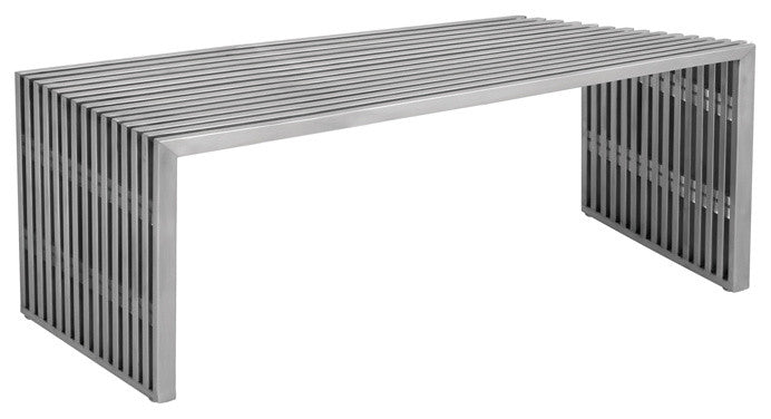 Amici Brushed Stainless Steel Bench