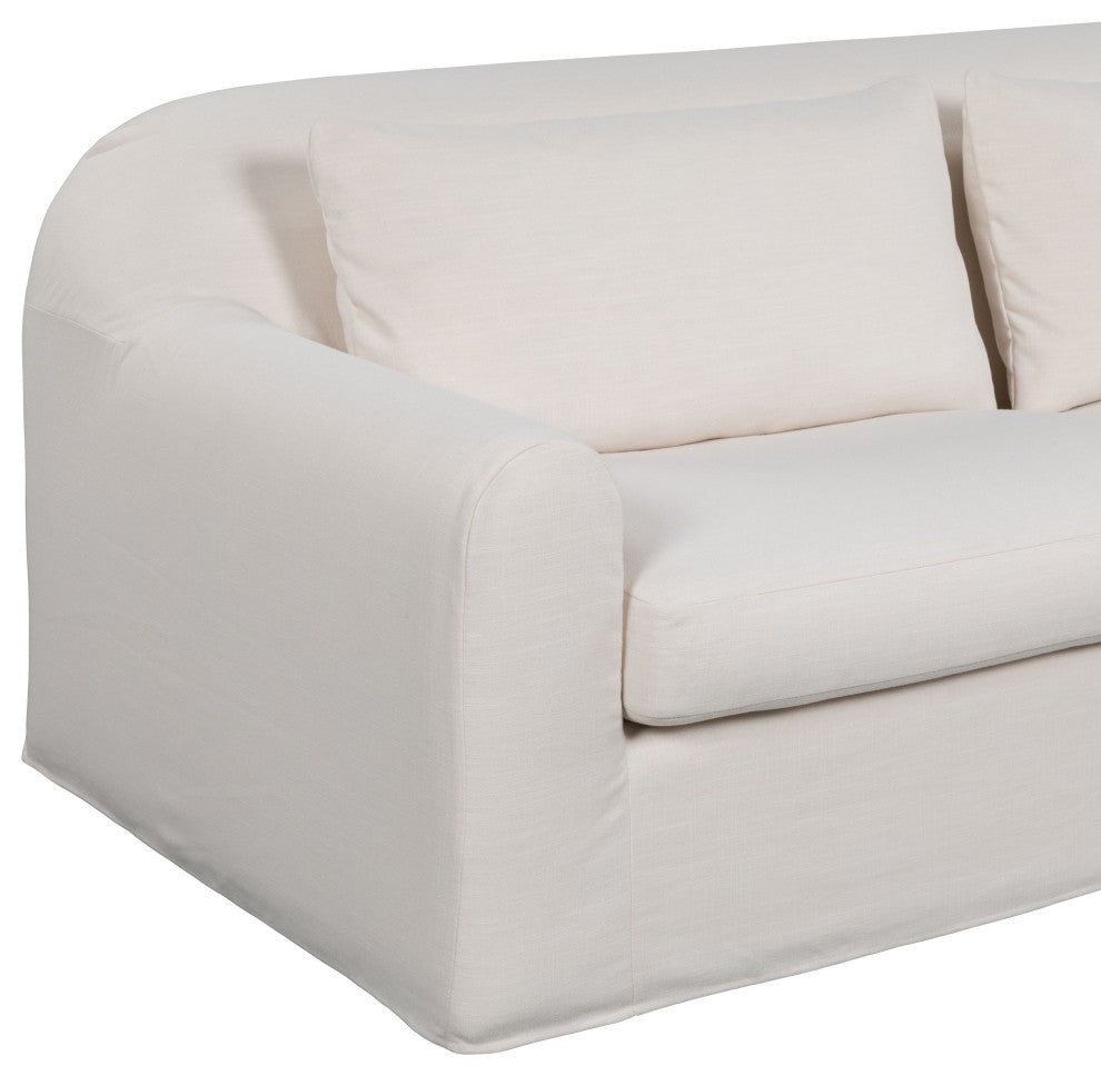 Las Vegas 86"W Upholstered Slipcover Sofa, Linen Ivory