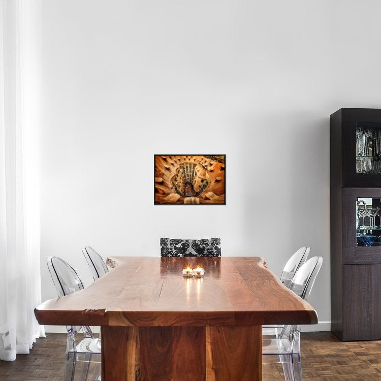 "Casa Mila La Pedrera Barcelona." Framed Canvas Giclee by Massimo Cuomo, 23x16"