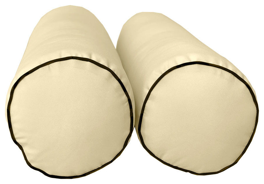 Style6 Twin-XL Contrast Pipe Trim Bolster Pillow Outdoor Slip Cover ONLY AD103