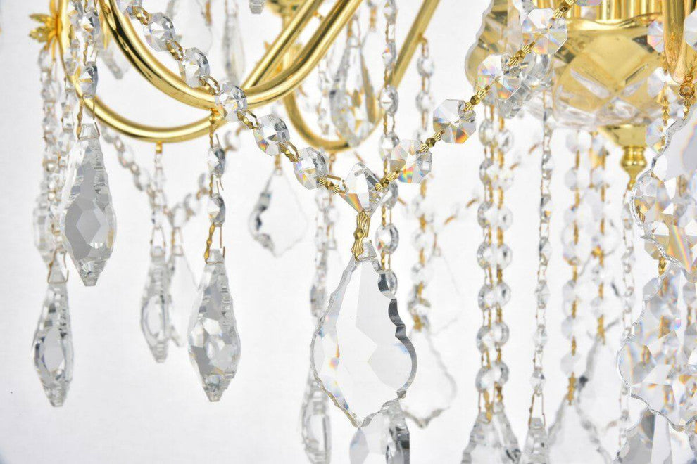 6 light 24" Chandelier, Gold, 28