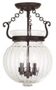 LIVEX LIGHTING 50504-67 3 Light Olde Bronze Ceiling Mount