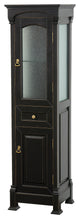 andover Bathroom Linen Tower With Cabinet Storage in Black